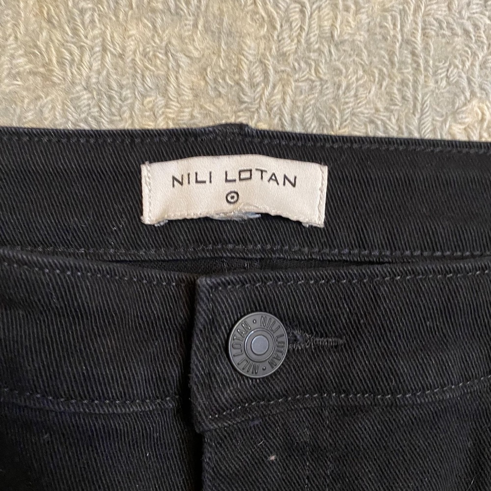 Nili Lotan Jeans Womens Large Black Skinny Stretch Denim Pants High Rise Casual - Picture 4 of 14